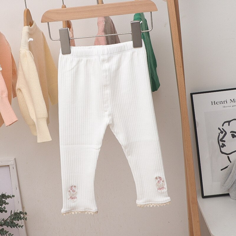 Leggings para niñas pequeñas, novedad, primavera 2022: White