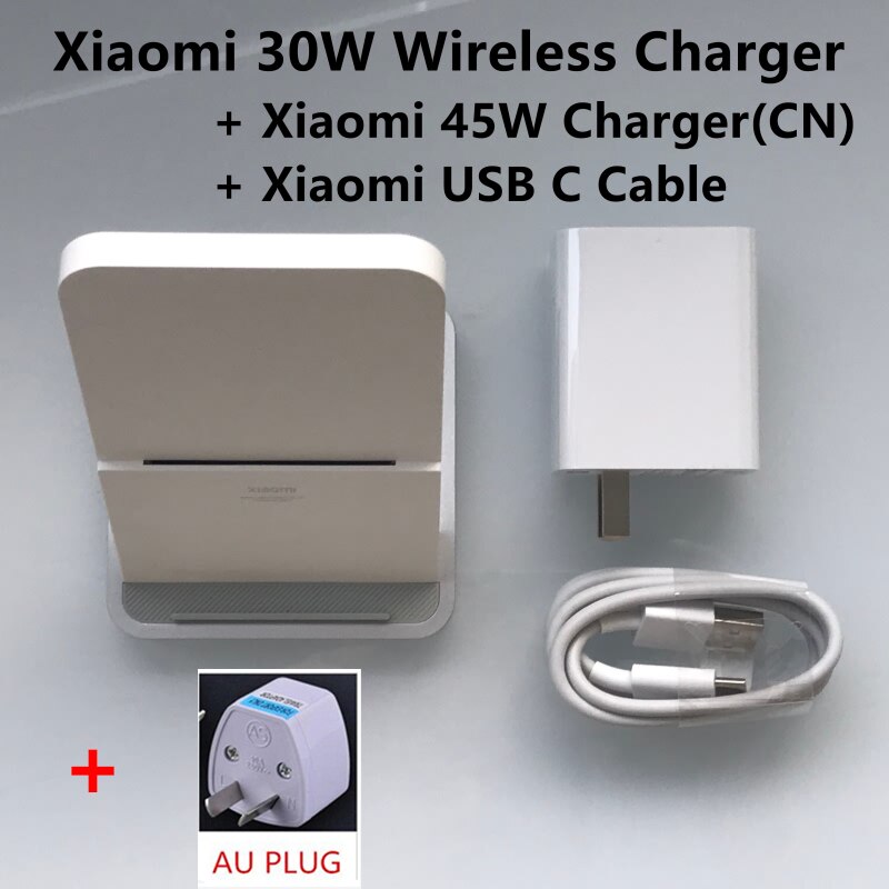 Original Xiaomi Vertical Air-cooled Wireless Charger 30W Max with Flash Charging for Xiaomi Mi Smartphone: 30W n AU Plug