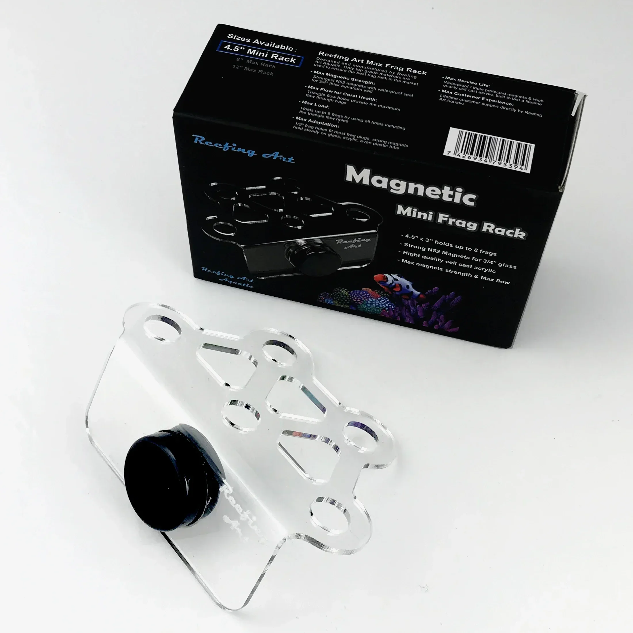 Reefing Art-Soporte de acrílico supertransparente para acuario, estante magnético para tapones de Coral Frag, para pecera de 15 - 20MM de espesor de vidrio