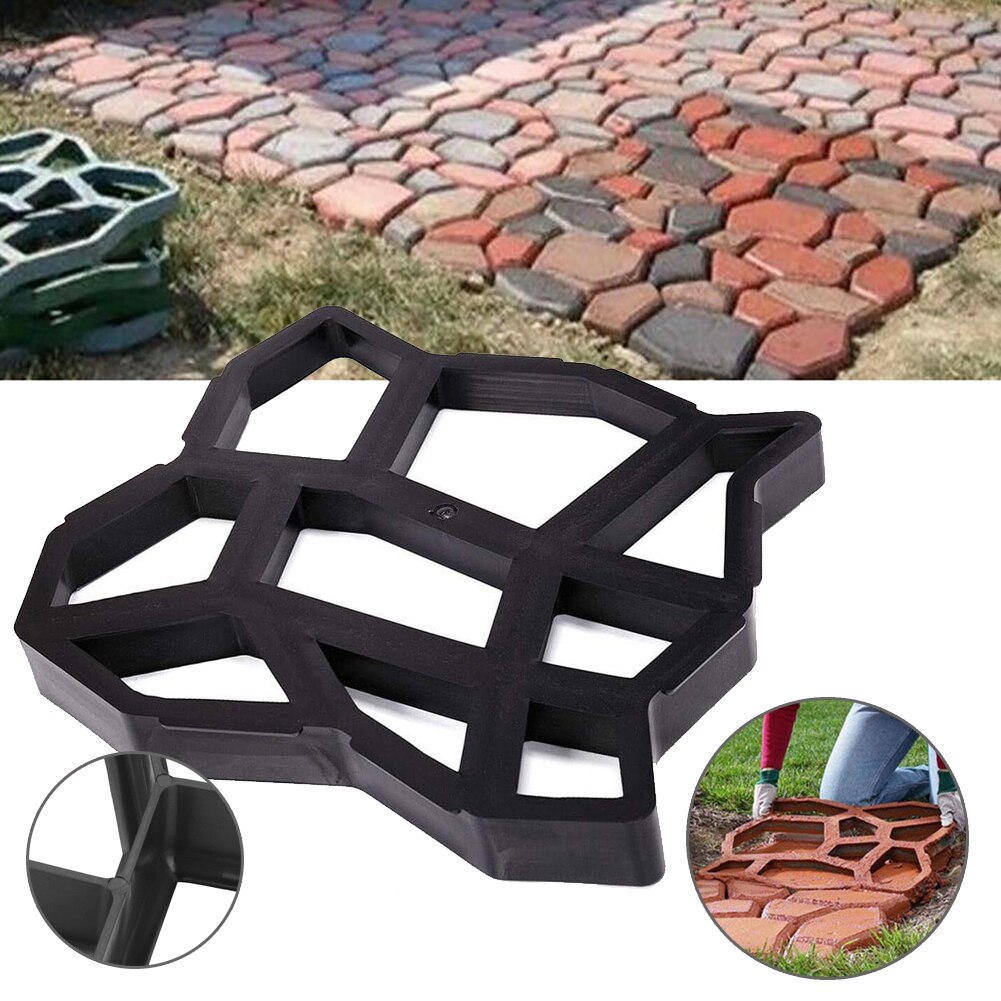 DIY Path Maker Paving Pavement Concrete Mould Paver Reusable Patio Garden Brick Slab Pavement Stepping Stone Cement Mould Decor