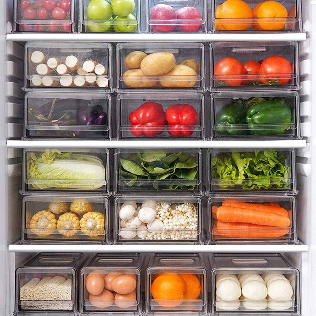 Refrigerator Organizer Bins Refrigerator Drawer Organizer Transparent Fridge Storage Bin Clear Pantry Food Storage Rack