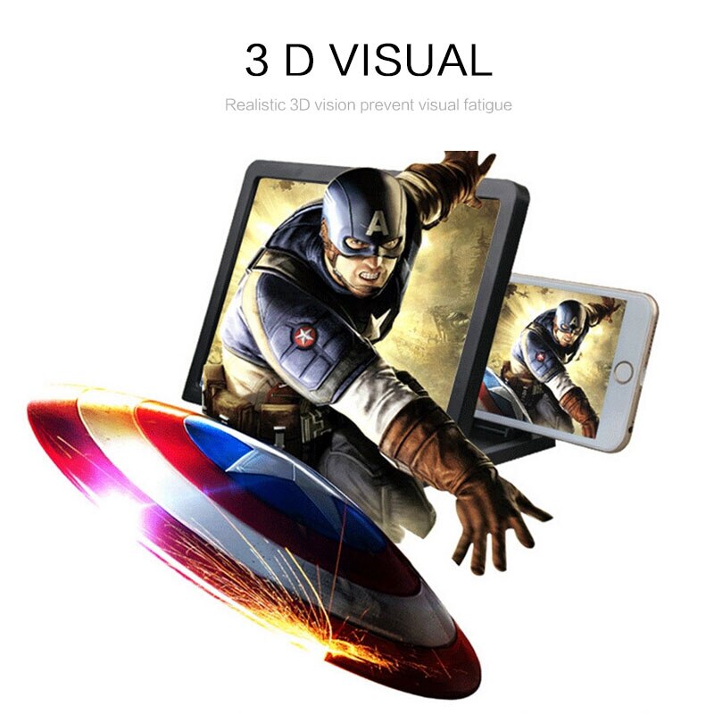 3D Screen Versterker Draagbare Mobiele Telefoon Vergrootglas Hd Stand Ogen Bescherming Houder Voor Video Vouwen Screen Vergroot