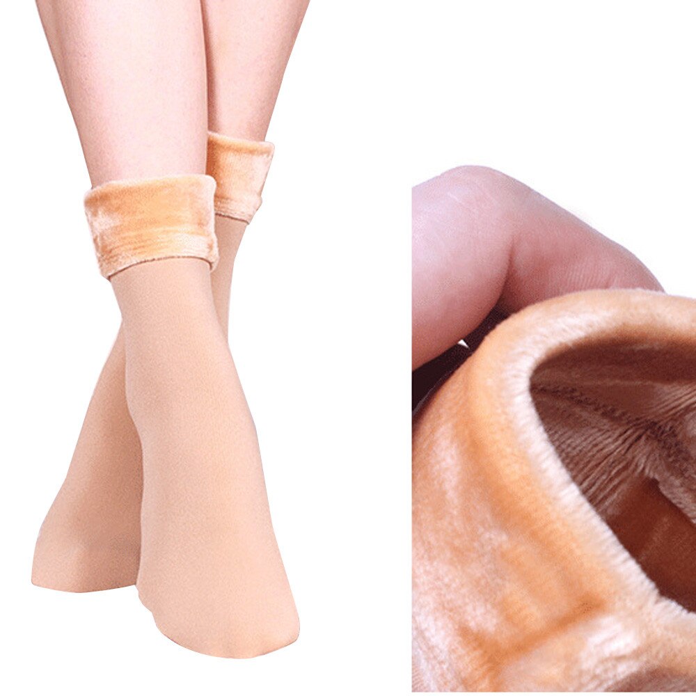 Sagace meias inverno engrossar meias de lã de cor sólida meias de cashmere de lã engrossar meias macias térmicas meninas lazer meias socks socks socks socks socks: Bege