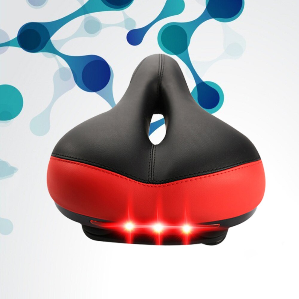 1 Pc Bicycle Saddle Comfortable PU Soft with Tail Light Bike Spare Parts MTB Cushion Bicycle Saddle for Bicycle: Default Title