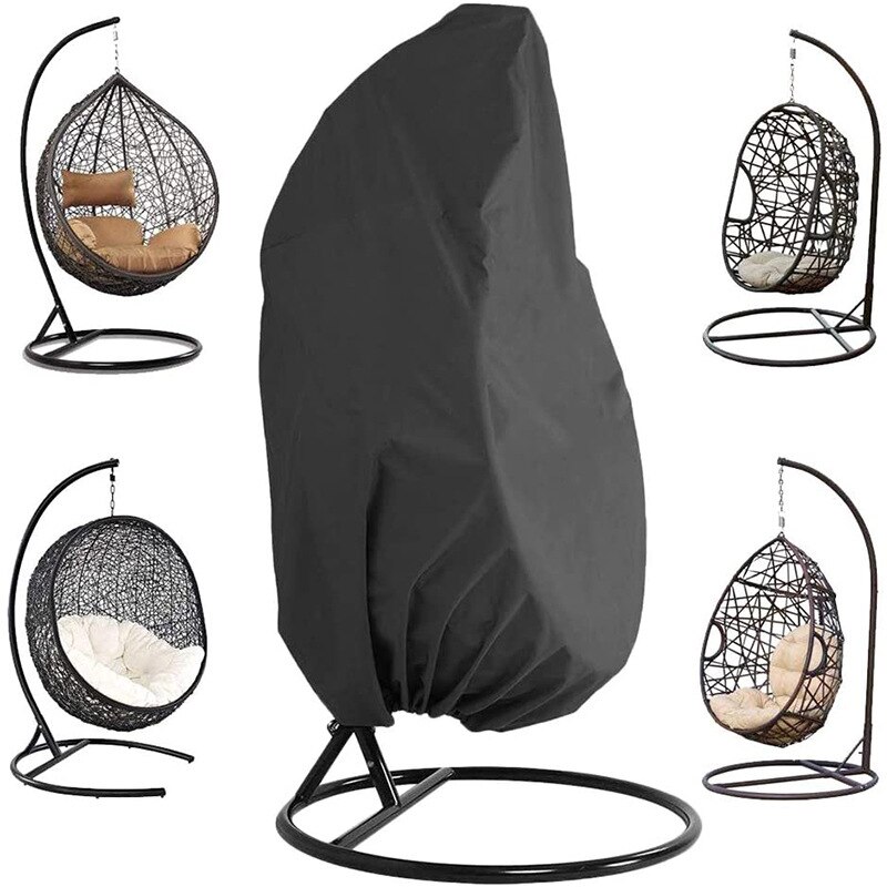 Outdoor Swing Eggshell Chair Dust Cover Garden Weave Hanging Egg Chair Seat Cover Anti-UV Waterproof Home Hanging Organizer