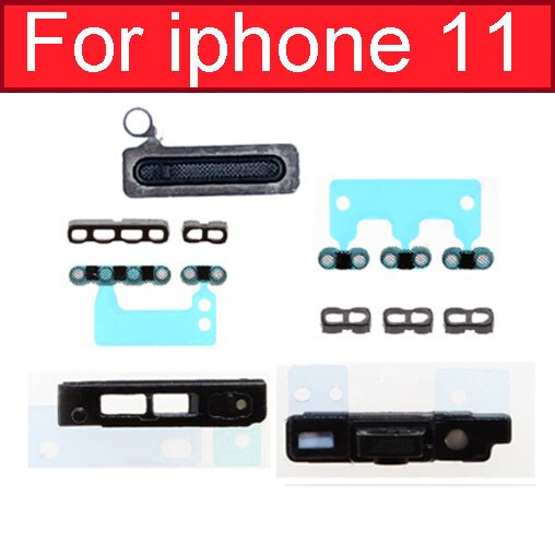 Louder & Speaker & Microphone Anti Dust Mesh and frame For iPhone 5 Se 6S 7 8Plus X XS XR 11 Pro Max Dust filter Repair Parts: For iPhone 11 Black