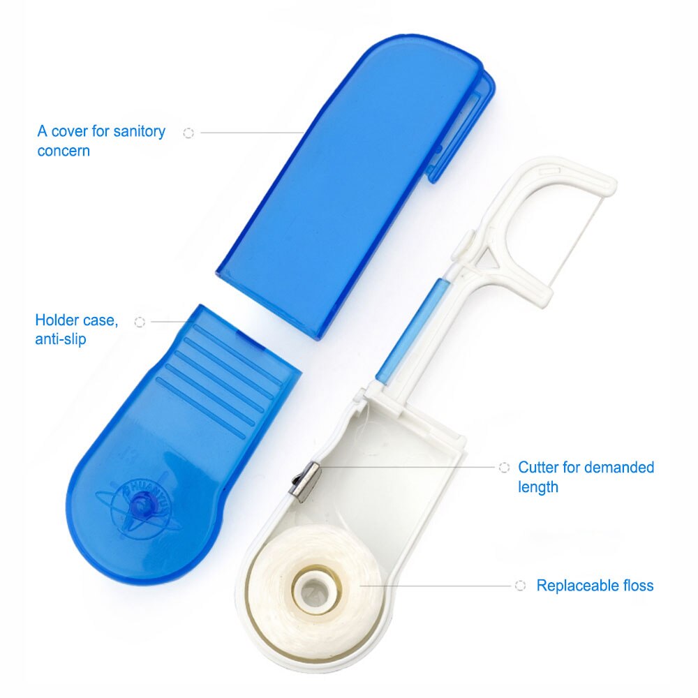 30 Meters Dental Flosser Tooth Cleaning Built-in Spool Wax Replacement Wire Dental Floss Toothpicks Interdental Brush Wire