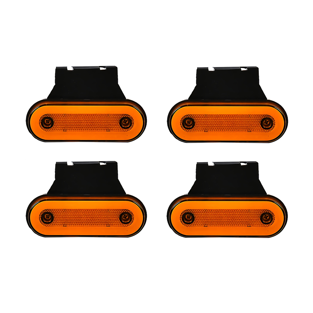 4 stk. markeringslys til tilhenger, 12v 24v led-sidemarkeringslys til lastebil, bobil, buss, campingbil, sidelys rødt, hvitt, gult: Rgb