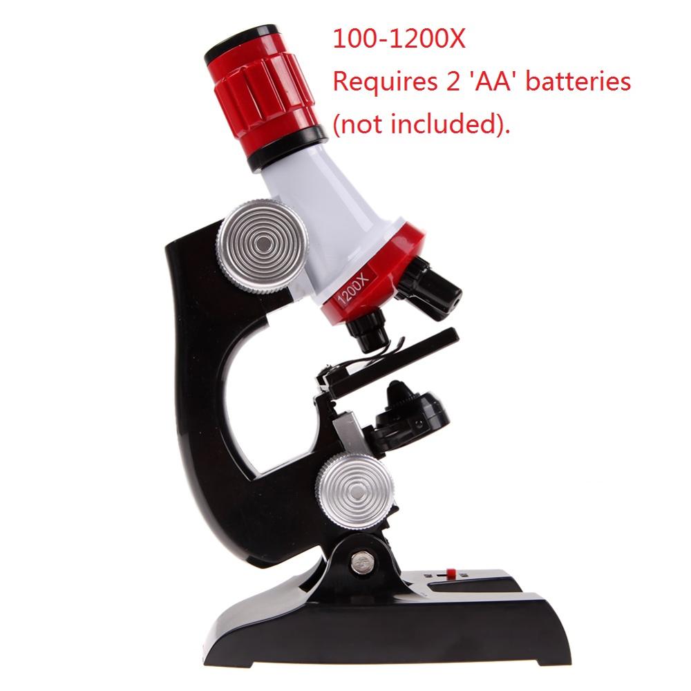 Microscoop Kit Science Lab Led 100-1200X Biologische Microscoop Thuis Educatieve Speelgoed Voor Kids Optische Instrumenten: 01