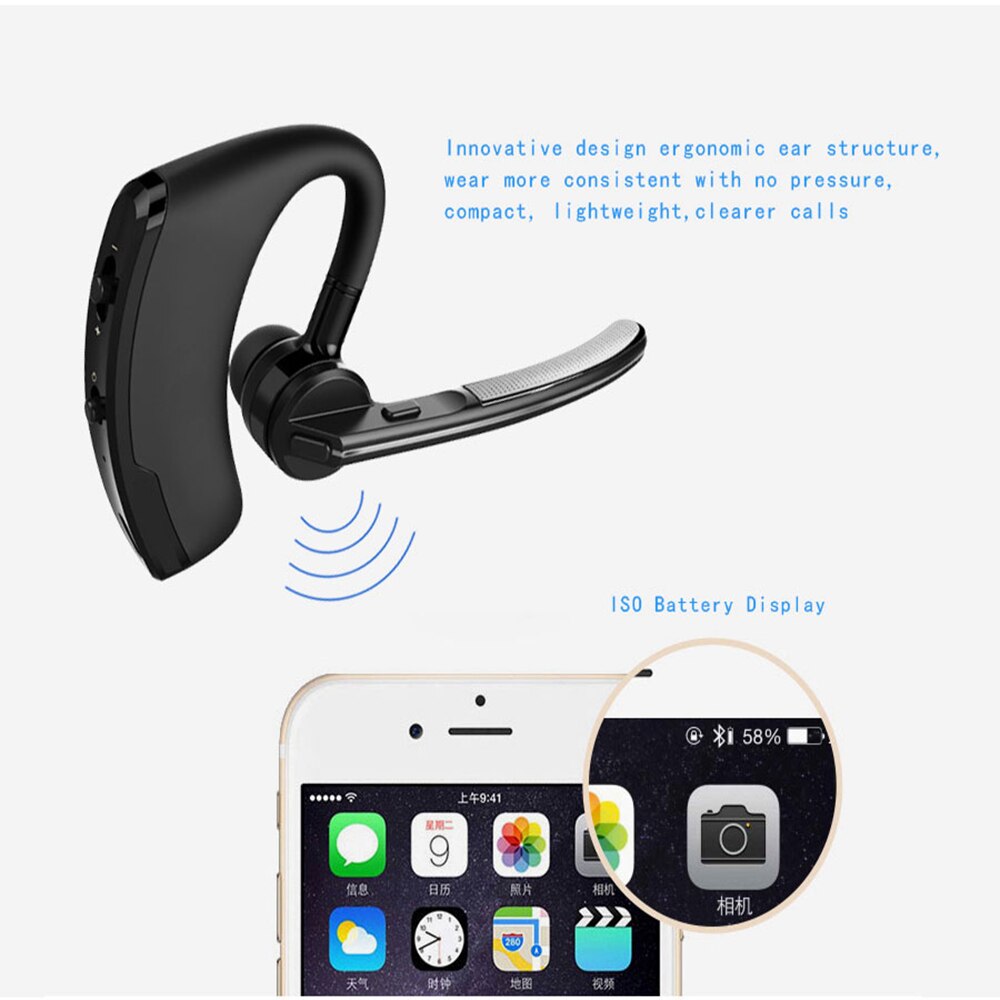 Original Geschäft Bluetooth Headset Lärm abbrechen Stimme Kontrolle Drahtlose Kopfhörer Fahrer Sport Kopfhörer für iPhone Android
