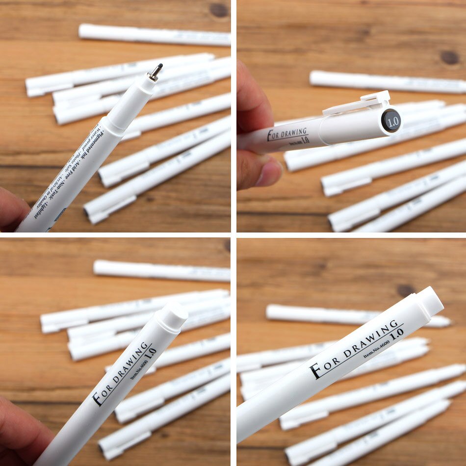 Trazador de líneas/pincel 0,03mm/0,05mm/0,1mm/0,3/0,5/0,8/1,0mm, resistente al agua, de pluma de dibujo Gundam/suministros de pintura de cómic