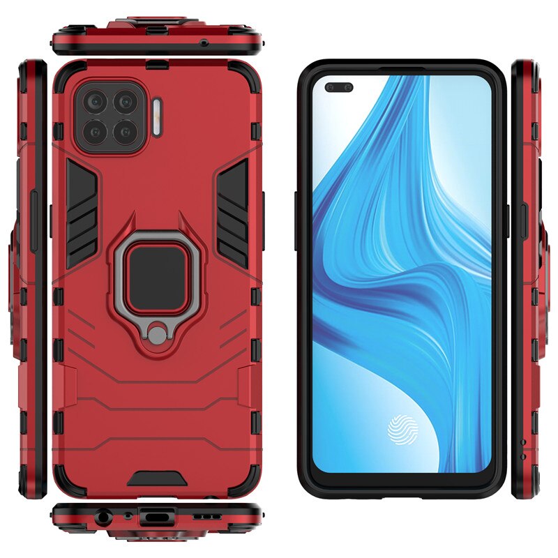 Custodia con supporto ad anello per OPPO F17 pro custodia OPPO F17 A93 A73 4G coperchio custodie per armatura paraurti posteriore rigido per OPPO F17 pro Funda