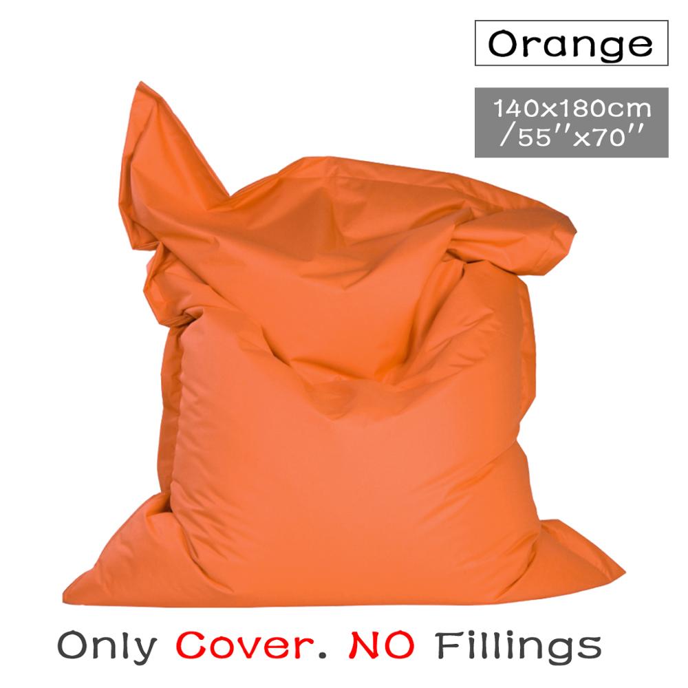 Sækkestol sofa stol magisk taske sædetasker zac komfort sækkestol sengetæppe uden fyldning vandtæt indendørs sækkestol loungestol: Orange