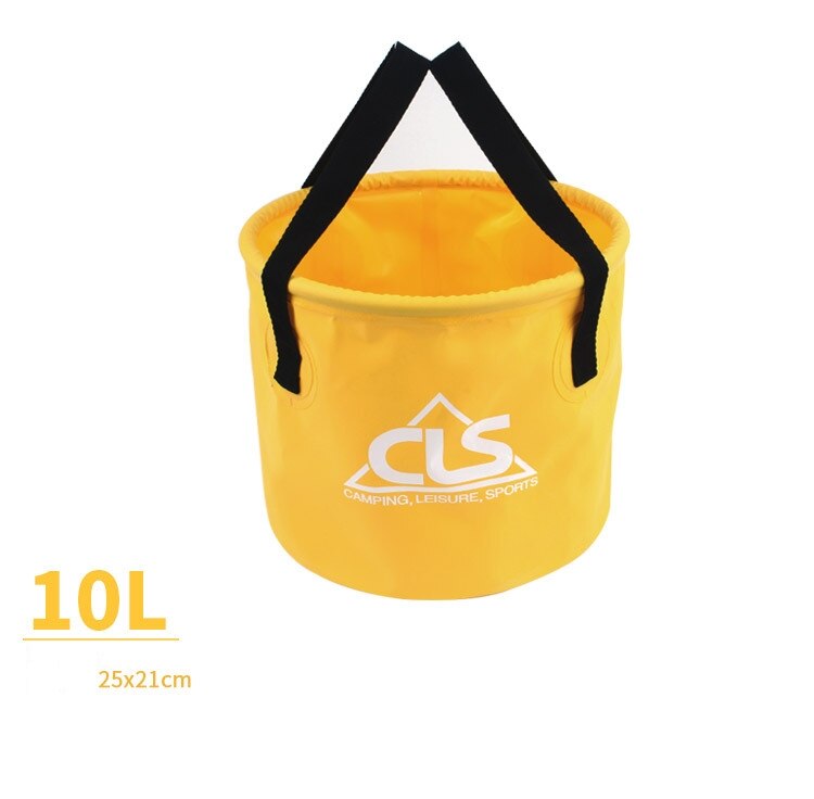 Foldbar Vandspand 10L-30L - Bærbar, Sammenklappelig, til Camping, Fiskeri, Bilvask: 10l gule