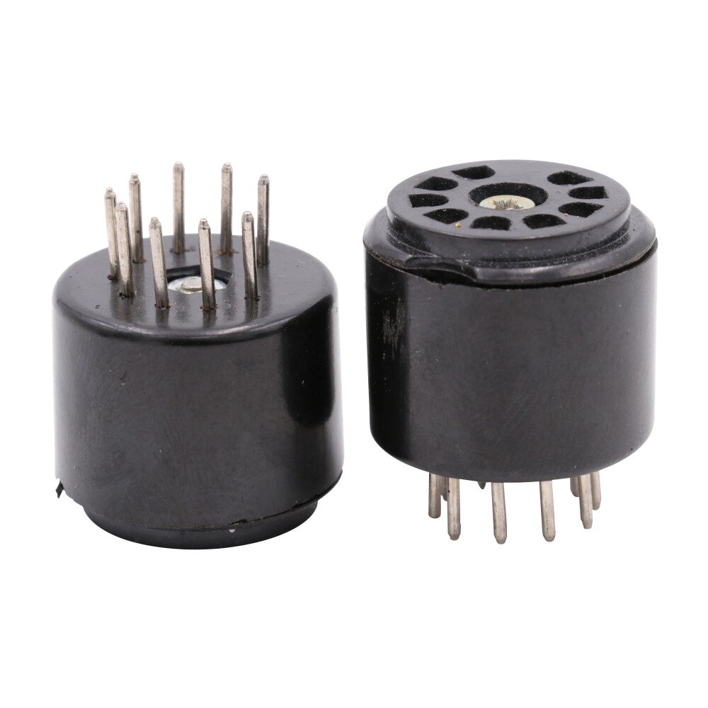 Bakelitowy 9Szpilka rura próżniowa gniazdo badania wygaszacz dla 6DJ8 12AX7 ECC83 B339 CV492 6L13 12AU7 ECC82 B329 CV491 Hifi wzmacniacz rurowy DIY 2PC