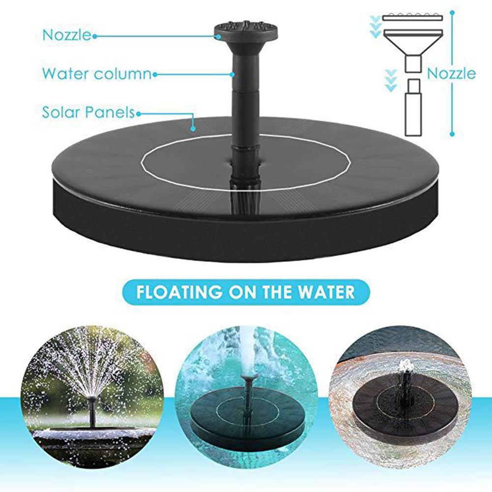 Solar springvandspumpe 1.4w cirkel have sol vandpumpe soldrevet vandpumpe flydende springvandspumpe til fuglebade eller damme