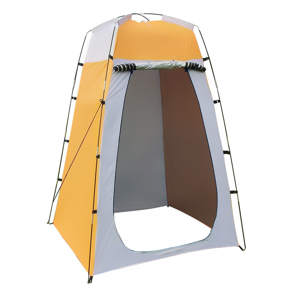 Outdoor Douche Tent Veranderende Kleedkamer Privacy Strand Tent 2 Windows Instant Draagbare Douche Tent Camping Wc Regen Onderdak: YELLOW