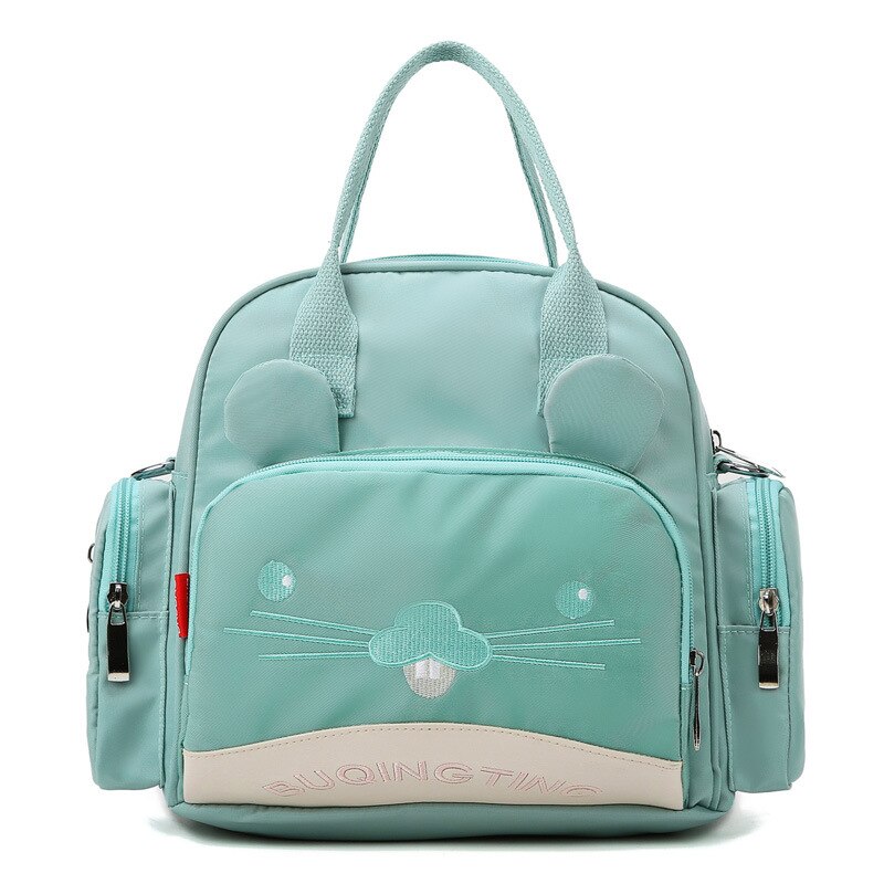 Luiertas Kleine Aantal Multi-Functionele Stijl Mother 'S Tas Hand Lichtgewicht Rugzak Schouder Luiertas: Mint Green jixiang shu