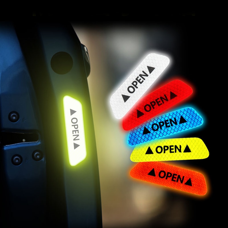 Car Sticker Stickers Car Reflective Sticker OPEN Reflective Tape Warning Mark Open Notice Accessories Car-styling Safety Mark