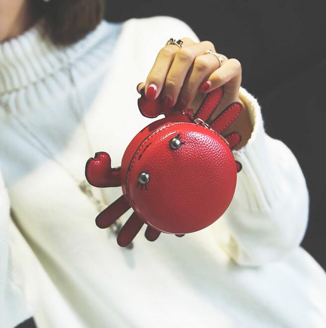 Mode persoonlijkheid vrouwelijke pakket PU leer Vrouwen tas Kleine krab mini sleutel geval Portemonnee Riem kleine tas