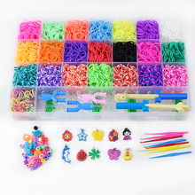 6800 stuks Regenboog Elastiekjes Weven set DIY Speelgoed Loom Craft Kid Armband braid Siliconen Elastische Weave Bands voor meisjes