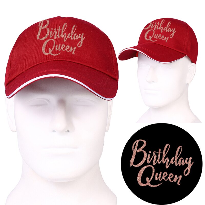 Hat fødselsdag dronning bogstav trykt kasket hatte til mænd kvinder hip hop baseball cap fødselsdag