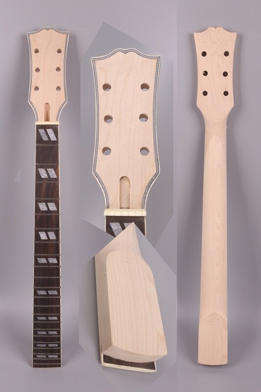Mástil de guitarra eléctrica de caoba y palisandro, diapasón 22 trastes, 24,75 pulgadas, # XLP3
