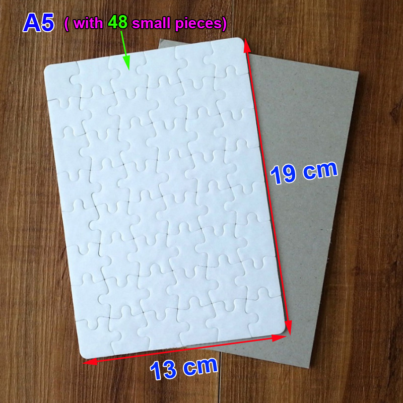 10 Sets Heart A5 Size Hardboard Sublimation Blank Jigsaw Puzzle Love Style: A5-48