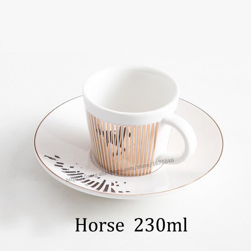 Leopard Anamorphic Cup Mirror Reflection Cup Zebra Mug Luycho Coffee Tea Set With Coaster 90ml-220ml