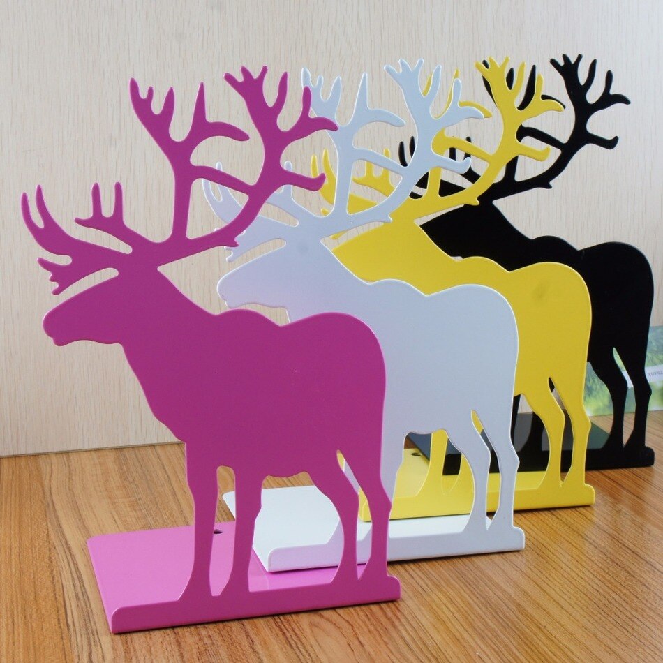 Creativo alce renna modellazione metallo reggilibri che ristabilisce i sensi antichi desktop di ricevere organizzare reggilibri volto da un paio di prezzo
