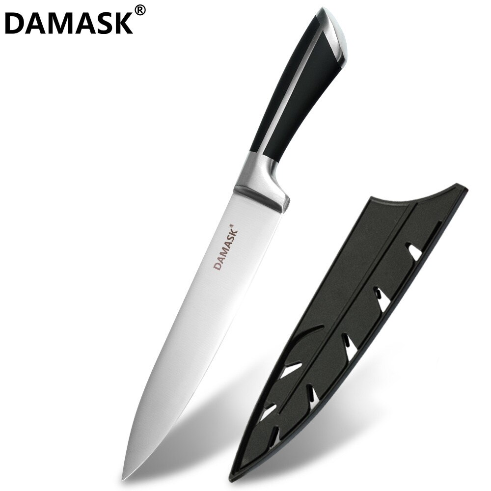 Damask Stainless Steel Kitchen Knives Paring Utility Santoku Bread Slicing Chef Knives for Vegetable Meat Fish Cooking Accessory: 8 inch Chef
