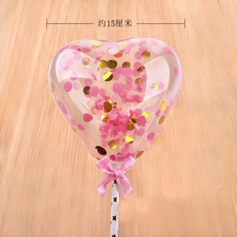 Confetti Balloon Cake Topper Happy Birthday Party Decor Kids Wedding Birthday Cake Decor Baby Shower Flamingo Party Fav: Plum