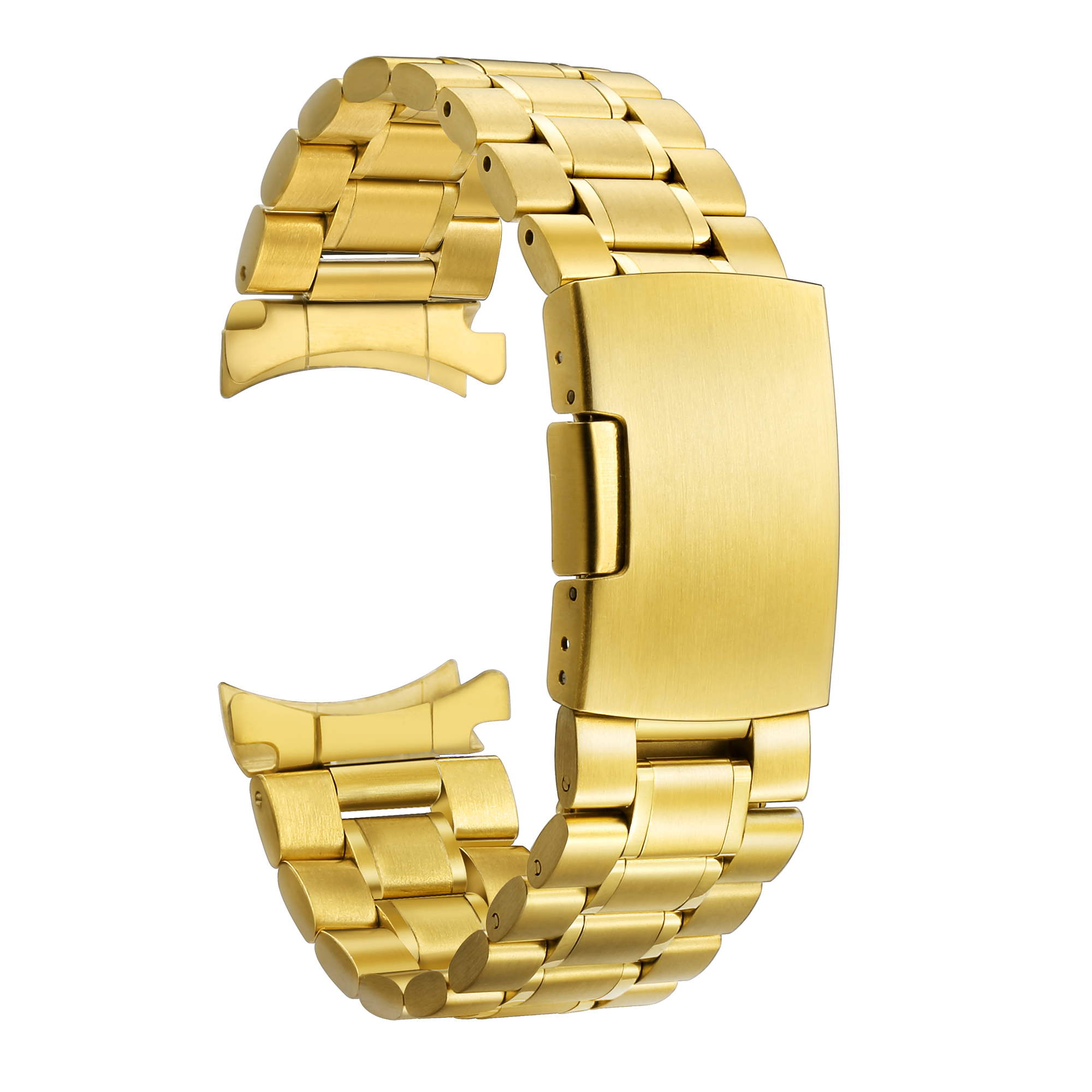 12 14 16 18 19 20 21 22 24mm correa de reloj de extremo curvo de acero inoxidable sólido de accesorios de pulsera con herramienta