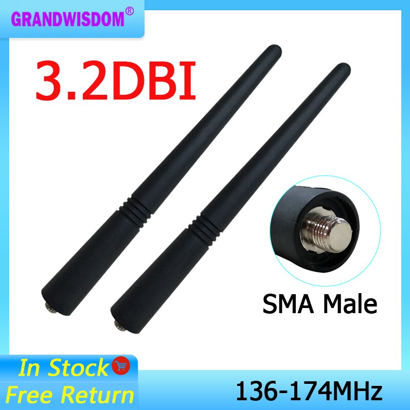 Walkie Talkie Antenna 2pcs VHF 136-174Mhz compatible for Motorola HT750 HT1250 HT1550 GP340 GP380 GP360 CP150 CT250 CT450 Radio