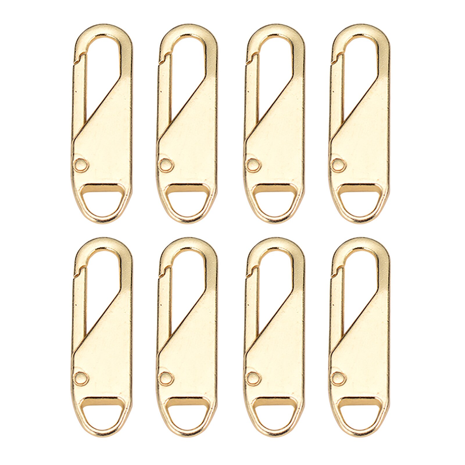 8PCS Universal Detachable Zipper Puller Metal Rubber Zipper For Bags And Clothes Zipper Sliders Diy Sewing Craft Sewing Kits: Gold