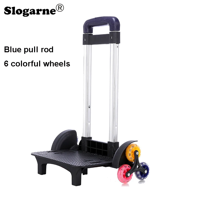 Børnerygsæk trækstang trolleyhjul børneskoletaske tilbehør forbindelsesstang stator studerende trapper 6 hjul tasker dele: Orange