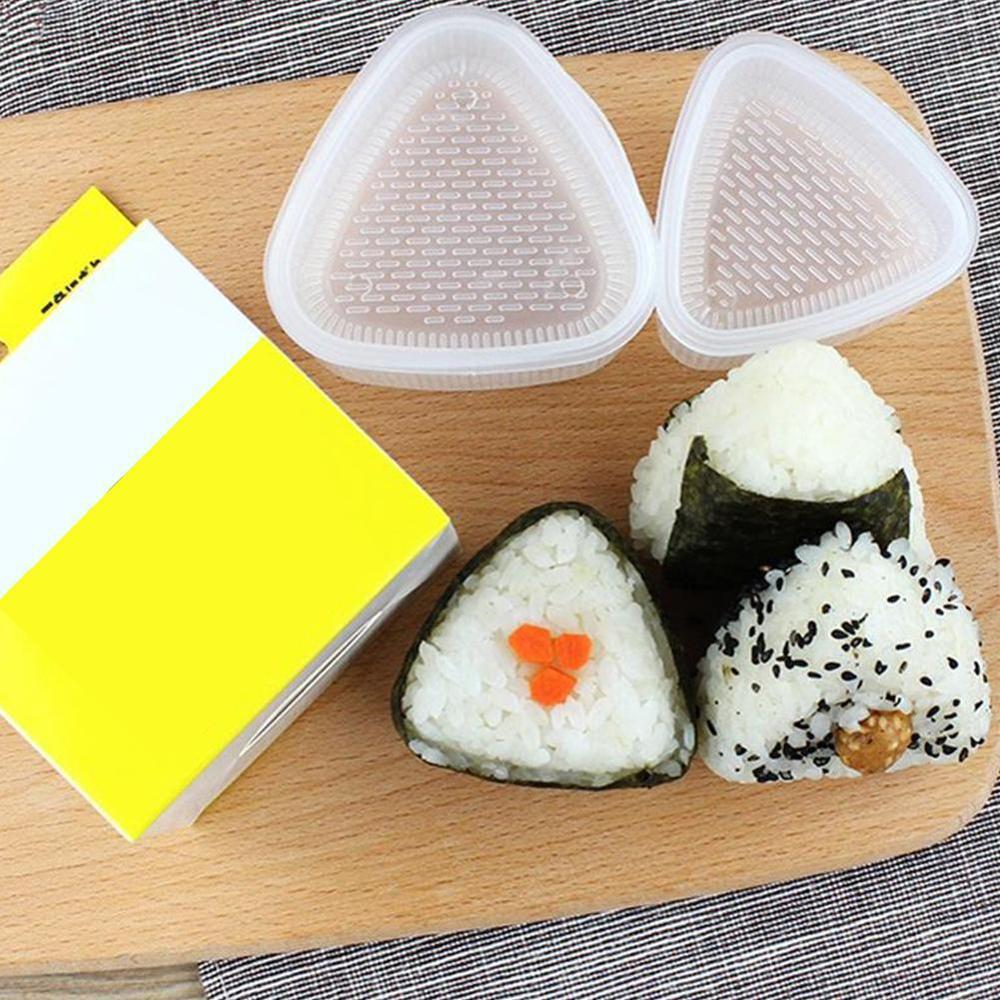 2 pcs/set Triangle Sushi Mold Food -Grade Plastic Rice Maker Press Tools Sushi Bento Food Mould Rice M6W6