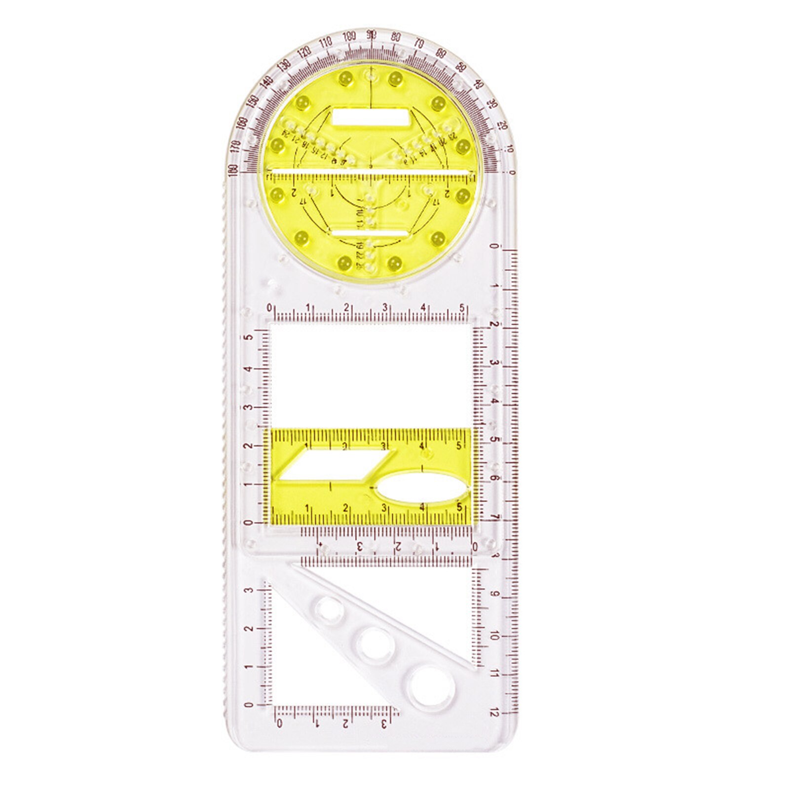 Multifunctional Geometric Ruler Geometric Drawing Template Measuring Tool For School Office Supplies Drawing Measuring Ruler: G