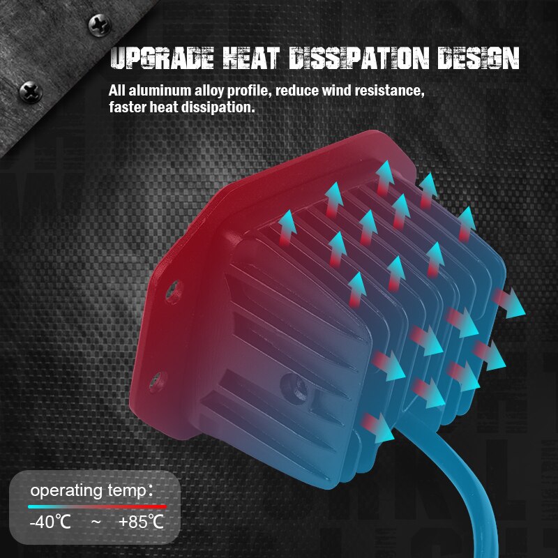 4 inch Flush Mount Led Work Light Combo Bumper Lights for Jeep Wrangler F150 GMC RAV 4x4 Off-road Trucks SUV 4WD 4x4 UTE Raptor