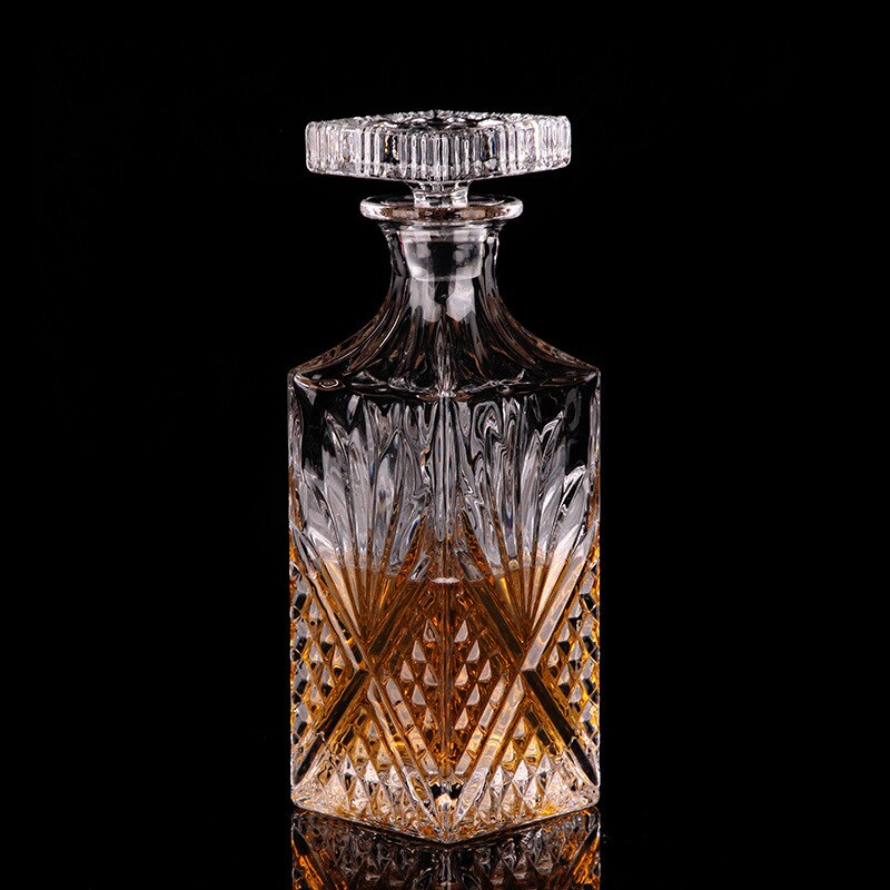 Grote Glazen Wijn Creatieve Fles Binnenlandse Whisky Fles Met Bar Deksel Voor Bar Serveerster Naar Smaak Crystal Fles Glas Set: 0916 Single bottle