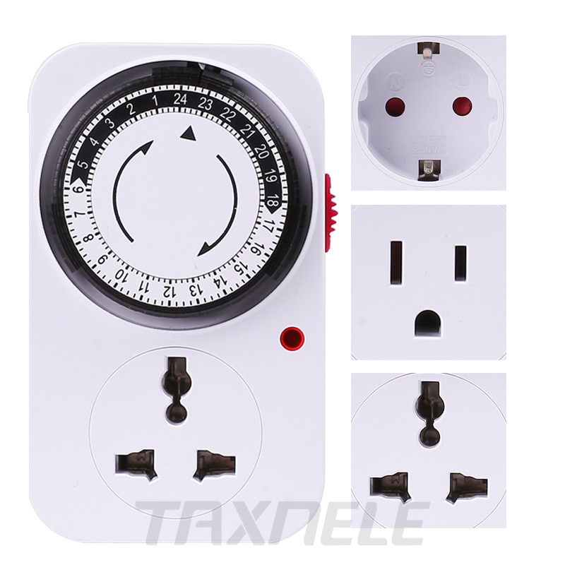 24 Hours Programmable Mechanical Mini Timer Switch Smart Countdown Switch Socket 230V 16A Universal Socket EU/US Socket