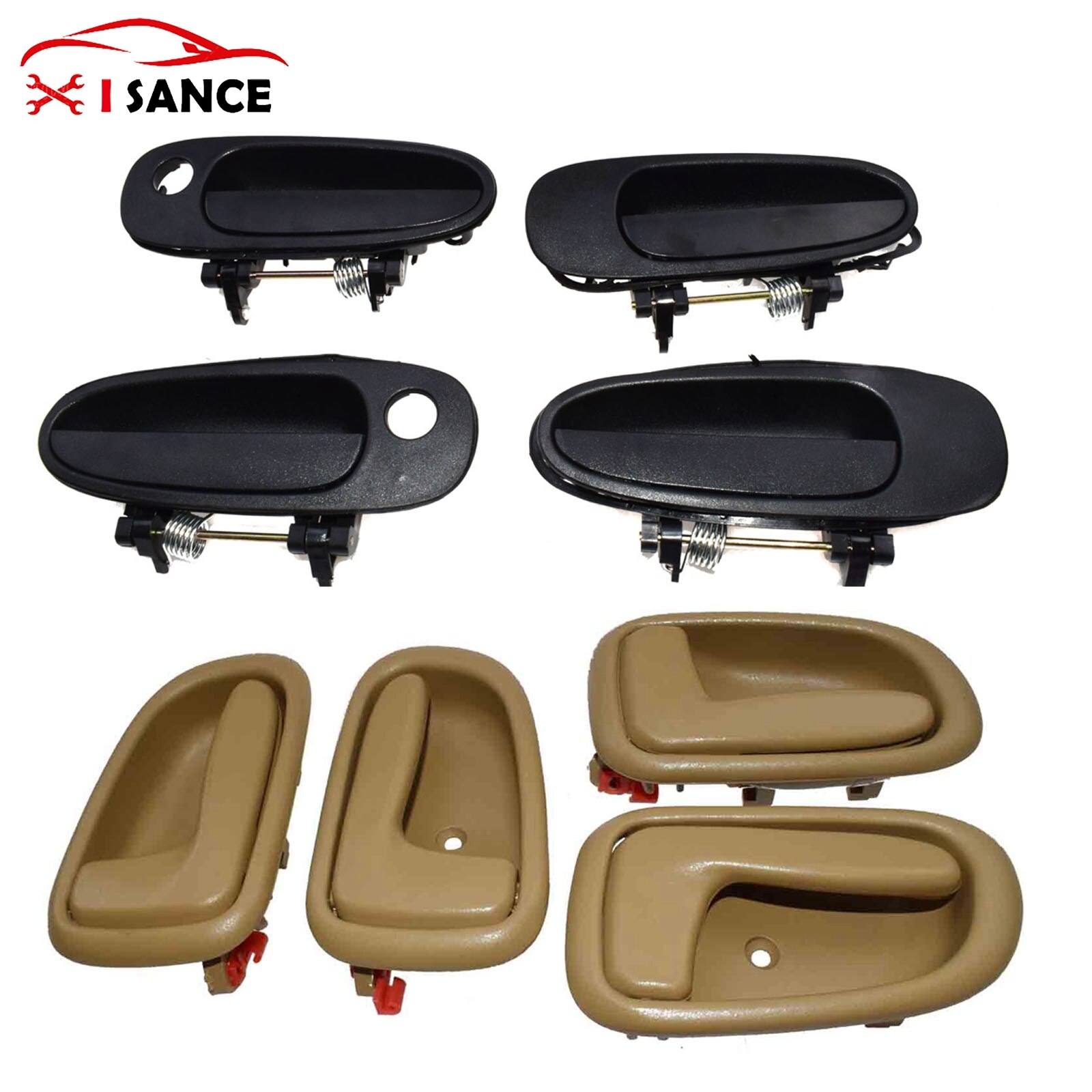 Inside Outside Door Handle Front Rear Left Right For Toyota Corolla Geo Prizm 1993-1997 69220-12160,69210-12160,69206-12130