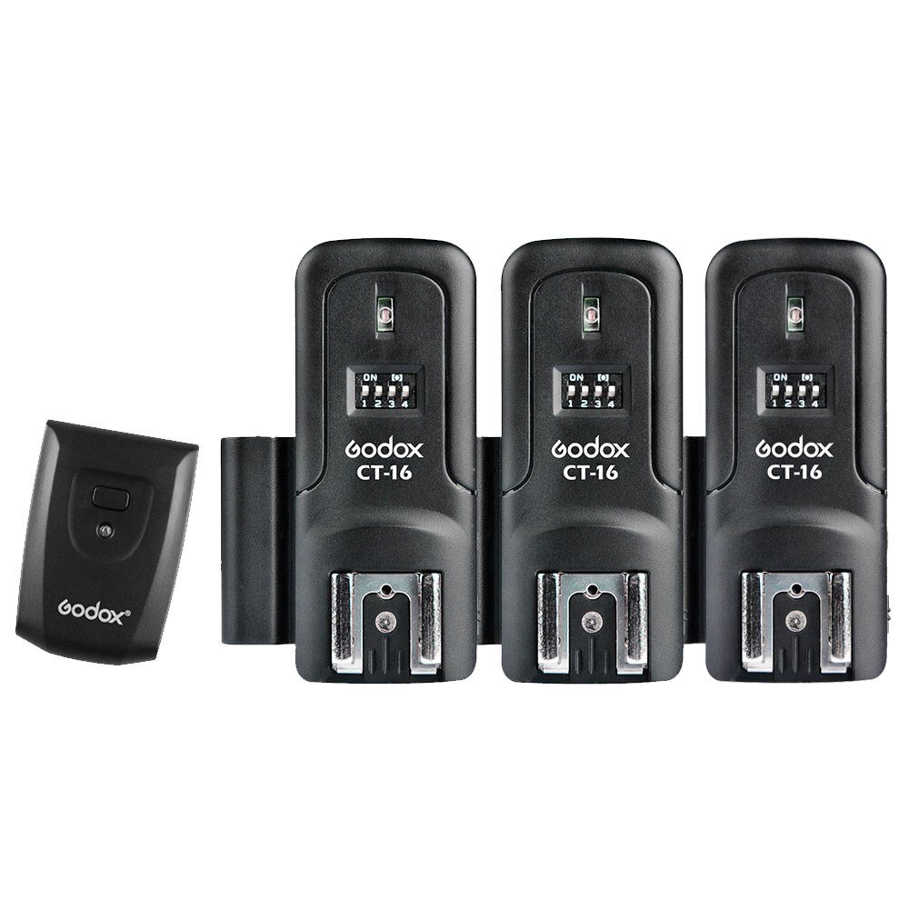Godox CT-16 16 Channels Wireless Radio Flash Trigger Transmitter + 2x Receiver Set for Canon Nikon Pentax Studio Speedlite Flash: 1xT add 3x R