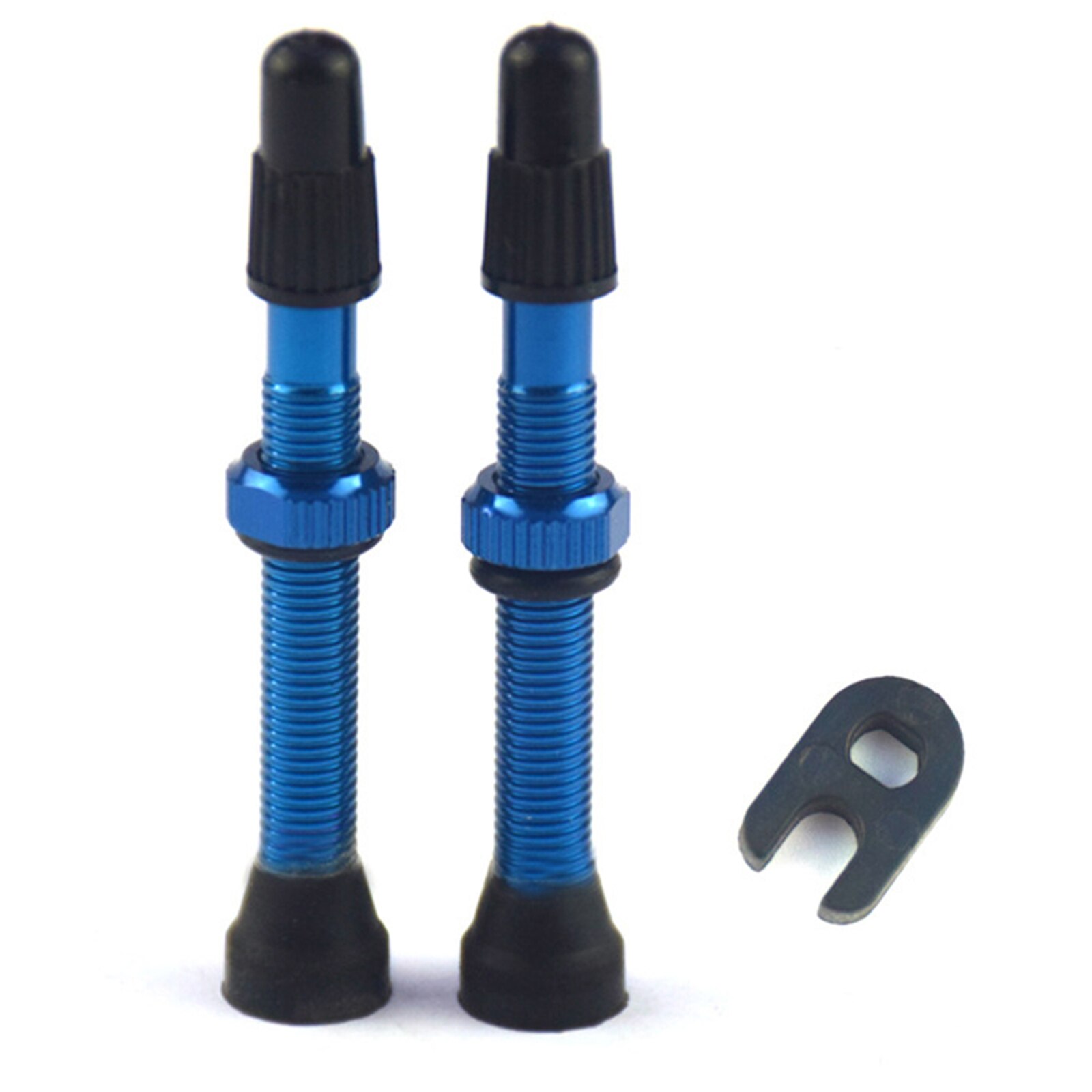 Tubeless Stem Valve Cap Aluminum Alloy 34/46/64mm Bike Accessories 1PC Tubeless Sealant 1Pair For Road MTB Presta Valve: Blue A4