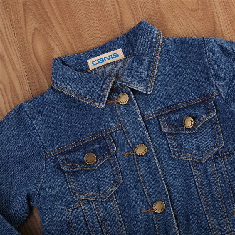 Neue Baby Mädchen Kleinkind Kleidung Denim Jacke Casual-Taste Jean Oberbekleidung Jacke Herbst Winter Mantel Kleidung 1- 6 t