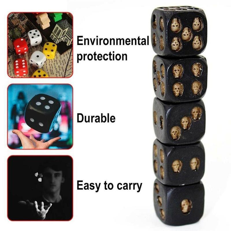 Black Dice Game Strange Leisure Toy Dice Strange Dike Leisure Table Party Bar Devil Bar Black Toy Poker Handmade Lu R9B2