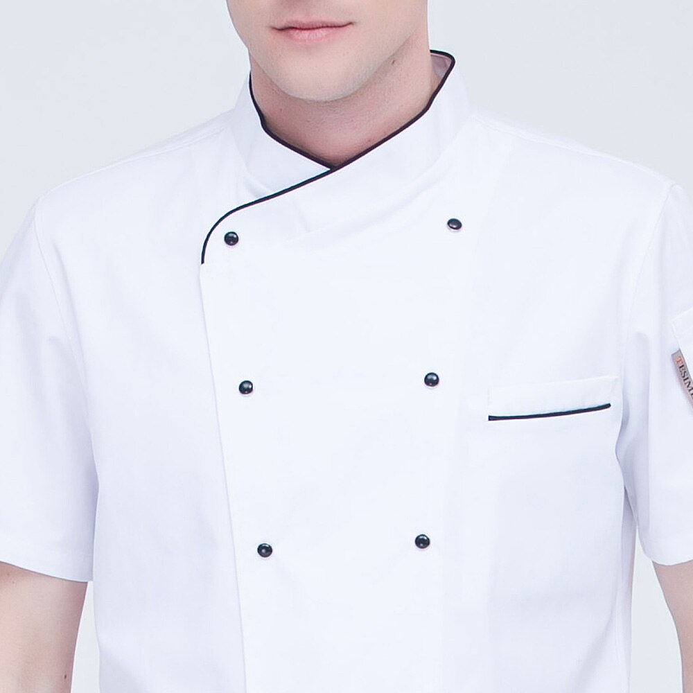 M -4xl kokkeuniform dobbeltspent hotell catering kjøkken restaurant uniform servitørskjorte hvit kokkejakke kvinne