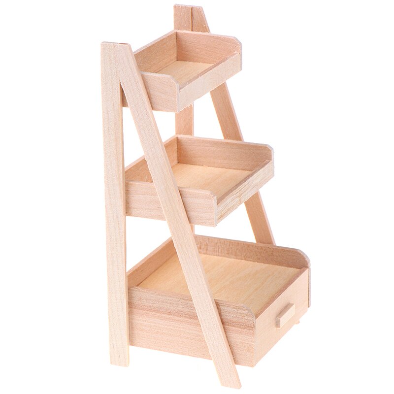 1Pc 1:12 Casa Delle Bambole di Plastica di Legno Scaffale di Metallo Basamento di Fiore Mini Mobili Casa di Bambola di Simulazione Modello di Accessori Per Mobili: 1