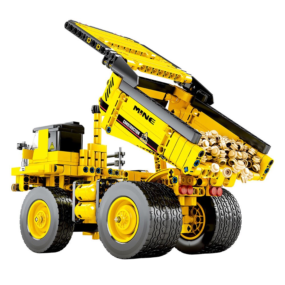 Modell Block Stadt Ingenieurwesen Fahrzeug Bergwerk Transport Auto Bagger Rührwerk Lkw Bau Ziegel Spielzeug
