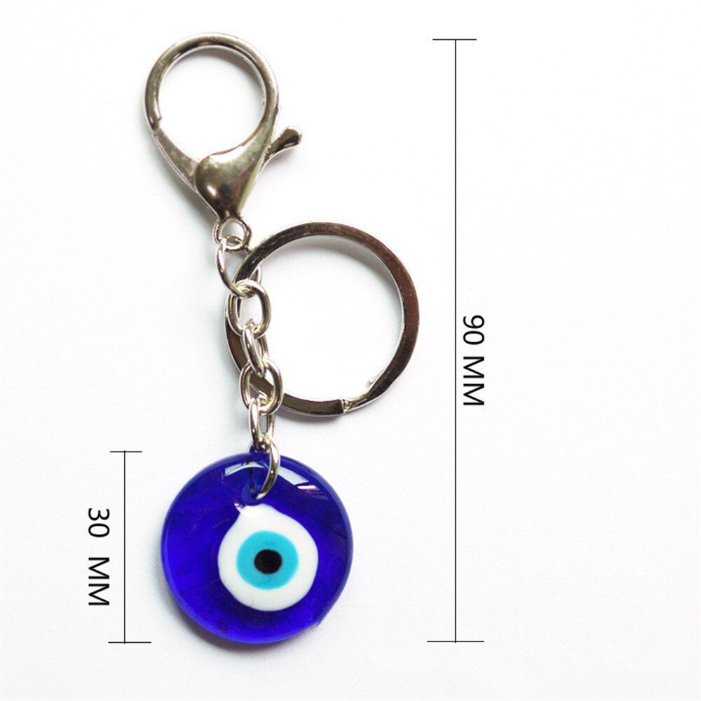 1PC Blue Eye Jewelry Keychain Tourist Souvenirs Greece And Turkey Demon Glass Evil Eyes Alloy Pendant